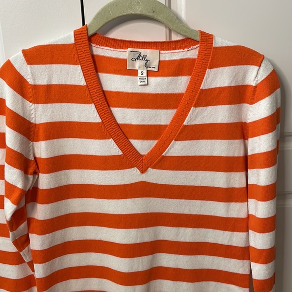 Milly small orange and white striped sweater - Picture 2 of 11
